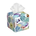 thumbnail image 1 of Lsque Cactus Printed Tissue Box Cover Holder, Facial Paper Organizer Dispenser,Square with Bottom Belt, PVC Leather Decorative Organizer, 1 of 8