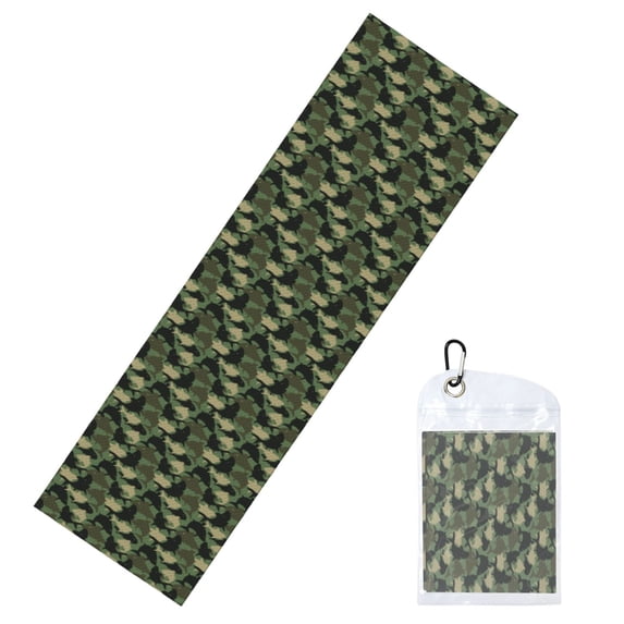 Lsque Camouflage Shark Printed Cooling Towel (40"x 12"), Ice Towel, Microfiber, Soft Breathable Chilly Towel for Yoga, Sport, Gym, Workout, Fitness, Running