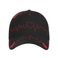 thumbnail image 1 of Lsque Cardiogram and Heart Baseball Cap Trucker Low Profile Hat Golf Dad Hat Adjustable Original Classic Unconstructed Plain Cap Men Women, 1 of 9