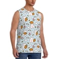 thumbnail image 1 of Lsque Carrot Rabbit Print Men's Cotton Blend Sleeveless Muscle Shirts (S-3XL)- Moisture Wicking, Odor Protection, UPF 30+,Large, 1 of 8