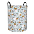 thumbnail image 1 of Lsque Carrot Rabbit pattern Laundry Hamper Basket, Tall Woven Rope Hamper Basket for Clothes, Lightweight Storage Basket, Collapsible Waterproof-Small, 1 of 8