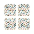 thumbnail image 1 of Lsque Cartoon Animals Pattern 4" Drink Coasters Set of 4, PVC Leather Absorbent Coasters, Table Coaster Set Decorative Coffee Cup Coasters Housewarming Gift -Square, 1 of 6