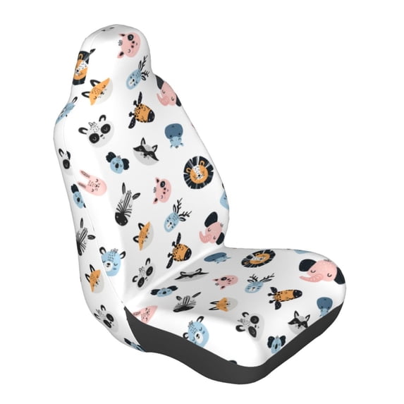 Lsque Cartoon Animals Pattern Car Seat Covers for Front Seats , Waterproof Seat Covers for Cars, Sporty Front Seat Covers,Car Seat Cover Protector Front Seats