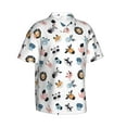 thumbnail image 1 of Lsque Cartoon Animals pattern Hawaiian Shirt for Men, Unisex Summer Beach Casual Short Sleeve Button Down Shirts-3X-Large, 1 of 9