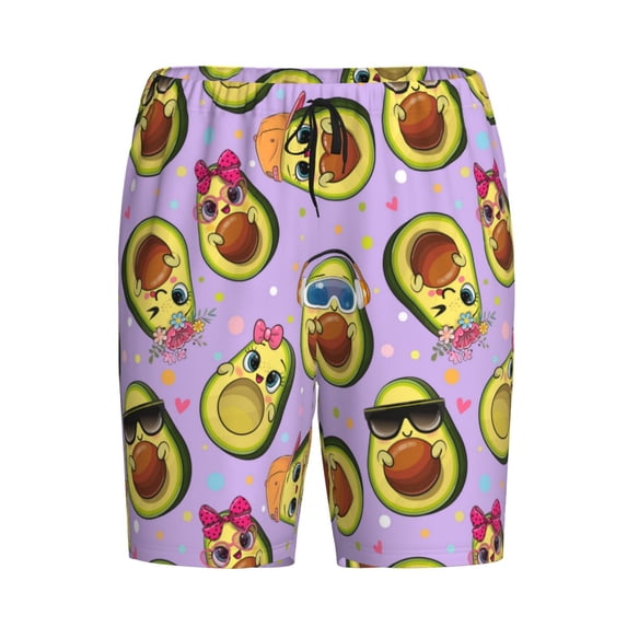 Lsque Cartoon Avocados Mens Sleep Pajama Shorts,Short Pajama Pants, Cotton Ultra-Soft Knit-4X-Large