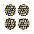 thumbnail image 1 of Lsque Cartoon Bird Owl Pattern 4" Drink Coasters Set of 4, PVC Leather Absorbent Coasters, Table Coaster Set Decorative Coffee Cup Coasters Housewarming Gift -Round Shape, 1 of 6