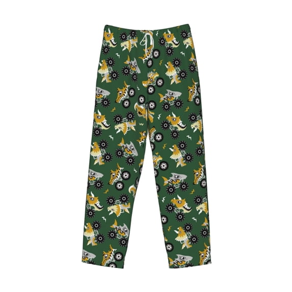 Lsque Cartoon Car Print Men's Pajama Pants, Lounge Pant - Comfortable Home Wear,Elastic Waistband, Stylish Design-Large