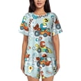 thumbnail image 1 of Lsque Cartoon Car Racing Women's Short-Sleeved Pajama Set - 2 Piece Soft and Lightweight Sleepwear Set-3X-Large, 1 of 9