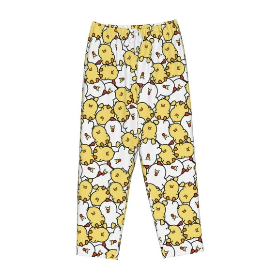 Lsque Cartoon Chicken Print Women's Pajama Pants, Lounge Pant - Comfortable Home Wear,Elastic Waistband, Stylish Design-Small