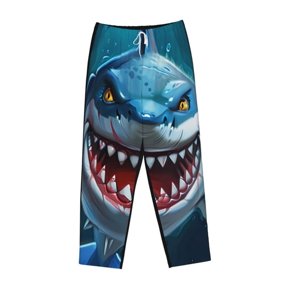 Lsque Cartoon Cute Shark Print Women's Pajama Pants, Lounge Pant - Comfortable Home Wear,Elastic Waistband, Stylish Design-X-Large