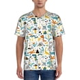 thumbnail image 1 of Lsque Cartoon Dinosaur Pattern Mens Polo Golf Shirts Funny Graphics Shorts Sleeve Button Shirts Baseball T-shirt-3X-Large, 1 of 7