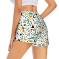 thumbnail image 1 of Lsque Cartoon Dinosaur Printed Women's Running Shorts with Liner Pockets,Elastic Quick Dry Workout Athletic Gym Yoga Shorts,Womens High Waist Shorts-Large, 1 of 9