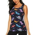 thumbnail image 1 of Lsque Cartoon Dinosaur Printed Workout Tank Tops for Women, Athletic Sports Tank Tops, Compression Sleeveless Dry Fit Shirts,Sleeveless Yoga Shirt-Medium, 1 of 9