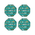 thumbnail image 1 of Lsque Cartoon Dogs Pattern 4" Drink Coasters Set of 4, PVC Leather Absorbent Coasters, Table Coaster Set Decorative Coffee Cup Coasters Housewarming Gift -Octagon, 1 of 6