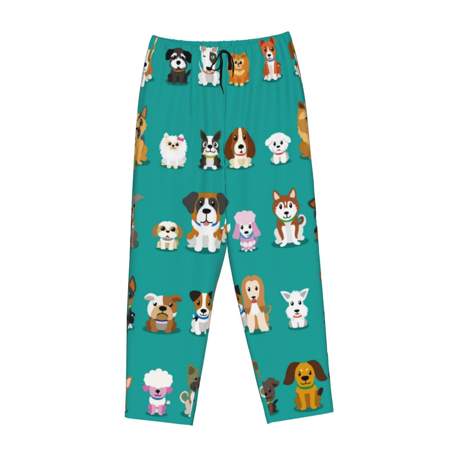 Lsque Cartoon Dogs Print Women's Pajama Pants, Lounge Pant ...