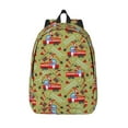 thumbnail image 1 of Lsque Cartoon Fire Truck Pattern Canvas Daypack, Durable Backpack, High-quality Versatile Backpack,Vintage Compact Backpack-Medium, 1 of 6