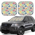 thumbnail image 1 of Lsque Cartoon Flowers 2 PCS Windshield Sun Shade | CarFoldable Window Covers | Car Accessories Reflect UV for Universal Cars SUV Truck | Medium, 1 of 7