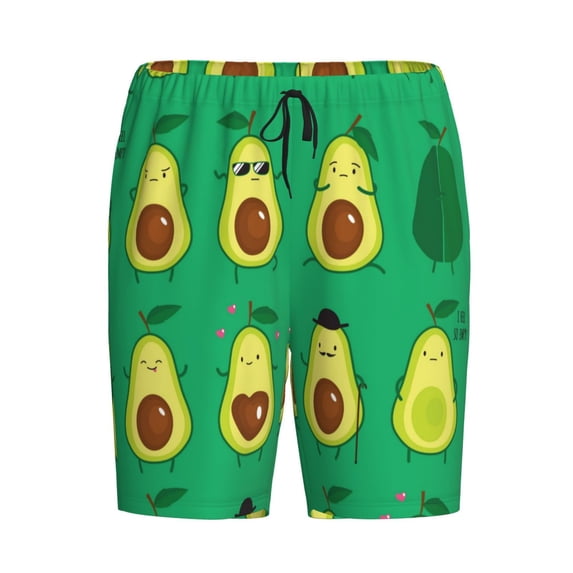 Lsque Cartoon Fruit 1 Mens Sleep Pajama Shorts,Short Pajama Pants, Cotton Ultra-Soft Knit-Medium