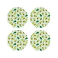 thumbnail image 1 of Lsque Cartoon Fruit Pattern 4" Drink Coasters Set of 4, PVC Leather Absorbent Coasters, Table Coaster Set Decorative Coffee Cup Coasters Housewarming Gift -Octagon, 1 of 6