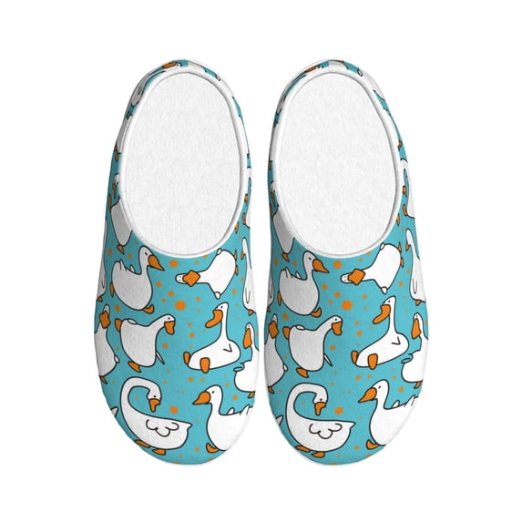 Lsque Cartoon Funny Goose Pattern Womens Comfort Cotton on Scuff With Memory Foam and Anti-skid Sole Slipper-35/36