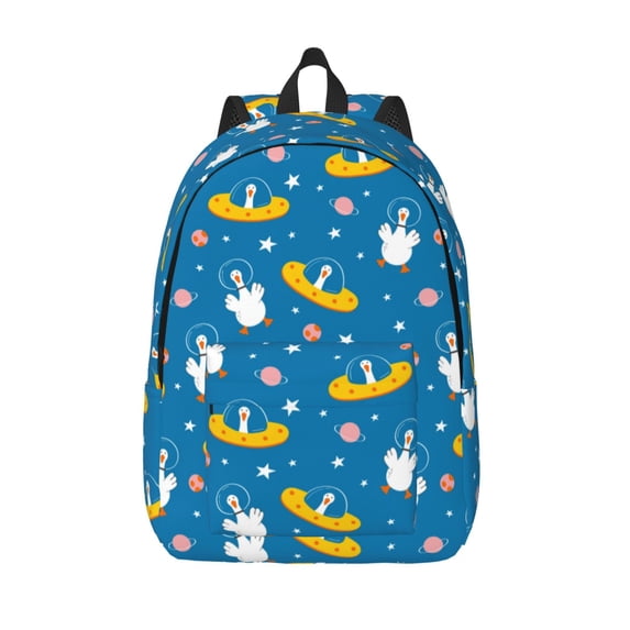 Lsque Cartoon Goose Pattern Canvas Daypack, Durable Backpack, High-quality Versatile Backpack,Vintage Compact Backpack-Medium