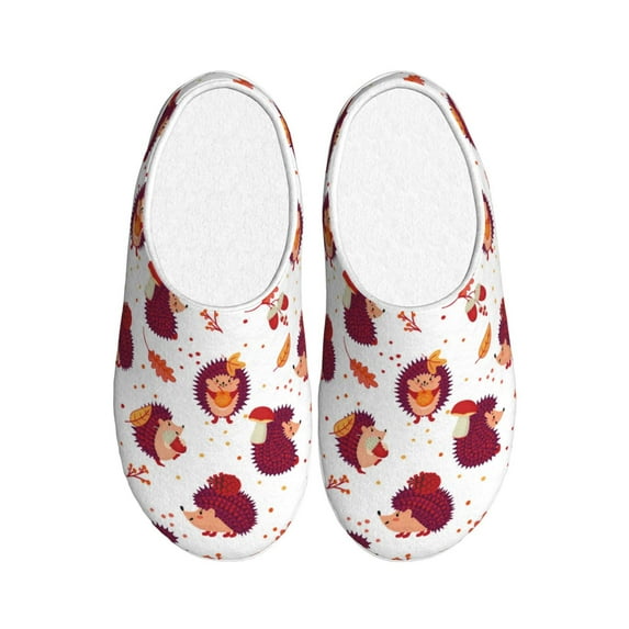 Lsque Cartoon Hedgehogs Pattern Womens Comfort Cotton on Scuff With Memory Foam and Anti-skid Sole Slipper-42/43
