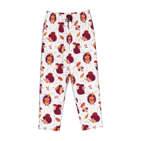 Lsque Cartoon Hedgehogs Print Women's Pajama Pants, Lounge Pant - Comfortable Home Wear,Elastic Waistband, Stylish Design-Medium