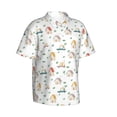 thumbnail image 1 of Lsque Cartoon House pattern Hawaiian Shirt for Men, Unisex Summer Beach Casual Short Sleeve Button Down Shirts-Small, 1 of 9