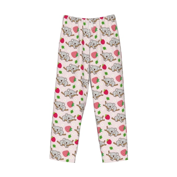 Lsque Cartoon Koala Bear Print Men's Pajama Pants, Lounge Pant - Comfortable Home Wear,Elastic Waistband, Stylish Design-XX-Large