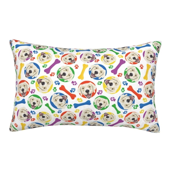 Lsque Cartoon Labrador Retriever Pattern Pillow Case – Soft & Cozy Throw Pillow Cover, Hypoallergenic Cushion Case for Sleeping Women with Envelope Closure-16"x24"