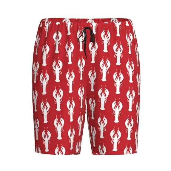 Lsque Cartoon Lobster Mens Sleep Pajama Shorts,Short Pajama Pants, Cotton Ultra-Soft Knit-4X-Large