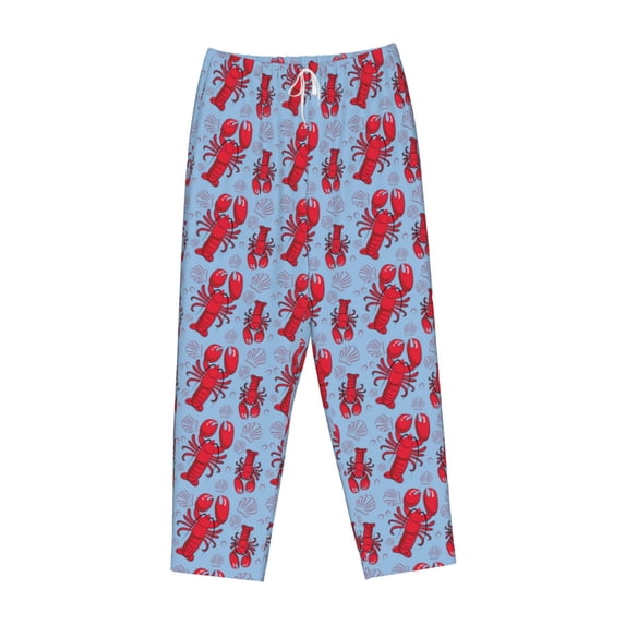Lsque Cartoon Lobsters 2 Print Women's Pajama Pants, Lounge Pant - Comfortable Home Wear,Elastic Waistband, Stylish Design-XX-Large