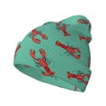 thumbnail image 1 of Lsque Cartoon Lobsters 4 Pattern Knitted Beanie, Unisex Winter Hat, Knit Hat Winter Beanies Thick Fisherman Beanies Cuffed Plain Skull Caps, 1 of 6