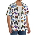 thumbnail image 1 of Lsque Cartoon Monster Trucks1 print Men's Cuban Collar Short Sleeve Shirt Summer Beachwear Casual Button Down Fashionable Vacation Leisure Shirt-3X-Large, 1 of 7