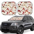 thumbnail image 1 of Lsque Cartoon Mushrooms 2 PCS Windshield Sun Shade | CarFoldable Window Covers | Car Accessories Reflect UV for Universal Cars SUV Truck | Small, 1 of 7