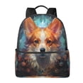 thumbnail image 1 of Lsque Cartoon Pattern Corgi Pattern Backpack – School Travel Canvas Daypack with Ergonomic Padded Straps, Multiple Compartments & Leather Handle, 1 of 5