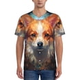 thumbnail image 1 of Lsque Cartoon Pattern Corgi Pattern Mens Polo Golf Shirts Funny Graphics Shorts Sleeve Button Shirts Baseball T-shirt-3X-Large, 1 of 7