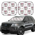 thumbnail image 1 of Lsque Cartoon Poodle Dog 2 PCS Windshield Sun Shade | CarFoldable Window Covers | Car Accessories Reflect UV for Universal Cars SUV Truck | Large, 1 of 7