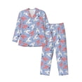 thumbnail image 1 of Lsque Cartoon Poodle Dog Pattern Long Sleeve Pajama Set for Men - Soft 2-Piece Sleepwear and Loungewear Set with Pockets, Comfy Nightwear-Large, 1 of 7