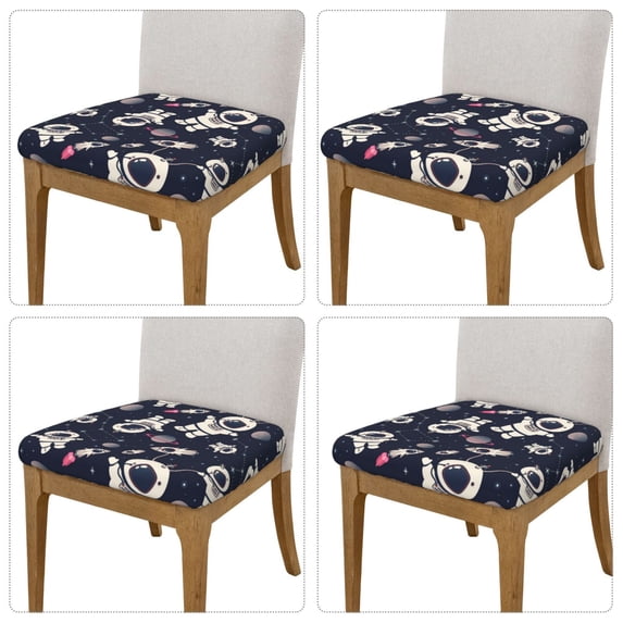 Lsque Cartoon Spaceship Printed Square Couch Cushion Covers, Floral Sofa Cushion Covers Replacement, Stretch Couch Covers for Couch-16.9in