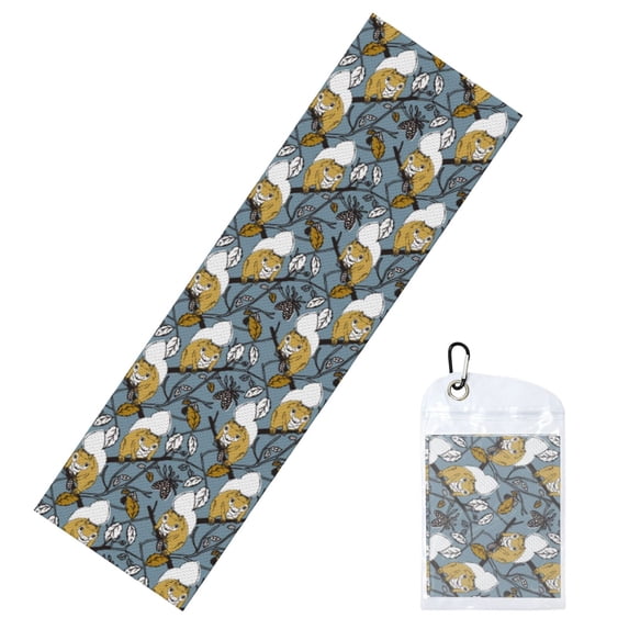 Lsque Cartoon Squirrel on Branch Printed Cooling Towel (40"x 12"), Ice Towel, Microfiber, Soft Breathable Chilly Towel for Yoga, Sport, Gym, Workout, Fitness, Running