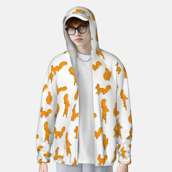 Lsque Cartoon Squirrel UPF 50+ Lightweight Sun Protection Men's Women's Long Sleeve Shirt, Hoodie Performance -Medium