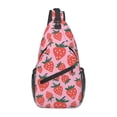 thumbnail image 1 of Lsque Cartoon Strawberry Pattern Cross Chest Bag Diagonally – Premium Durable Front Chest Sling with Adjustable Padded Strap, High-Capacity Storage, 1 of 8