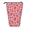 thumbnail image 1 of Lsque Cartoon Strawberry Pattern Telescopic Pencil Bag Pen Holder Stationery Case, Stand-up Retractable Transformer Bag Organizer, 1 of 6