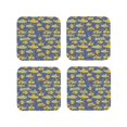 thumbnail image 1 of Lsque Cartoon Submarines Pattern 4" Drink Coasters Set of 4, PVC Leather Absorbent Coasters, Table Coaster Set Decorative Coffee Cup Coasters Housewarming Gift -Square, 1 of 6