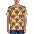 thumbnail image 1 of Lsque Cartoon Sunflowers Pattern Mens Polo Golf Shirts Funny Graphics Shorts Sleeve Button Shirts Baseball T-shirt-Medium, 1 of 7