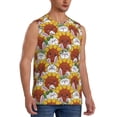 thumbnail image 1 of Lsque Cartoon Sunflowers Print Men's Cotton Blend Sleeveless Muscle Shirts (S-3XL)- Moisture Wicking, Odor Protection, UPF 30+,Small, 1 of 8