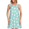 thumbnail image 1 of Lsque Cartoon Teeth1 Pattern Summer Dresses for Women – Sleeveless T-Shirt Swing Sundress, Perfect for the Beach and Casual Days, 1 of 7