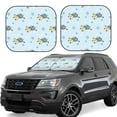 thumbnail image 1 of Lsque Cartoon Turtle 2 PCS Windshield Sun Shade | CarFoldable Window Covers | Car Accessories Reflect UV for Universal Cars SUV Truck | Large, 1 of 7