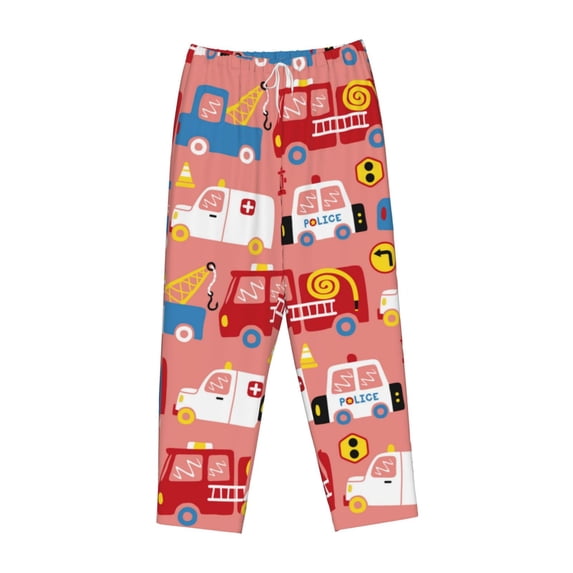 Lsque Cartoon with Traffic Elements Print Women's Pajama Pants, Lounge Pant - Comfortable Home Wear,Elastic Waistband, Stylish Design-XX-Large